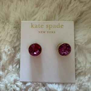 Kate Spade Fuschia and Gold Jewel Stud Earrings